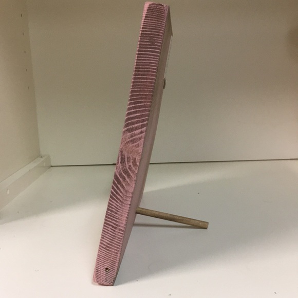 Pink Baby Footprints Wooden Frame - Holds 4”x6” - Picture 6 of 7